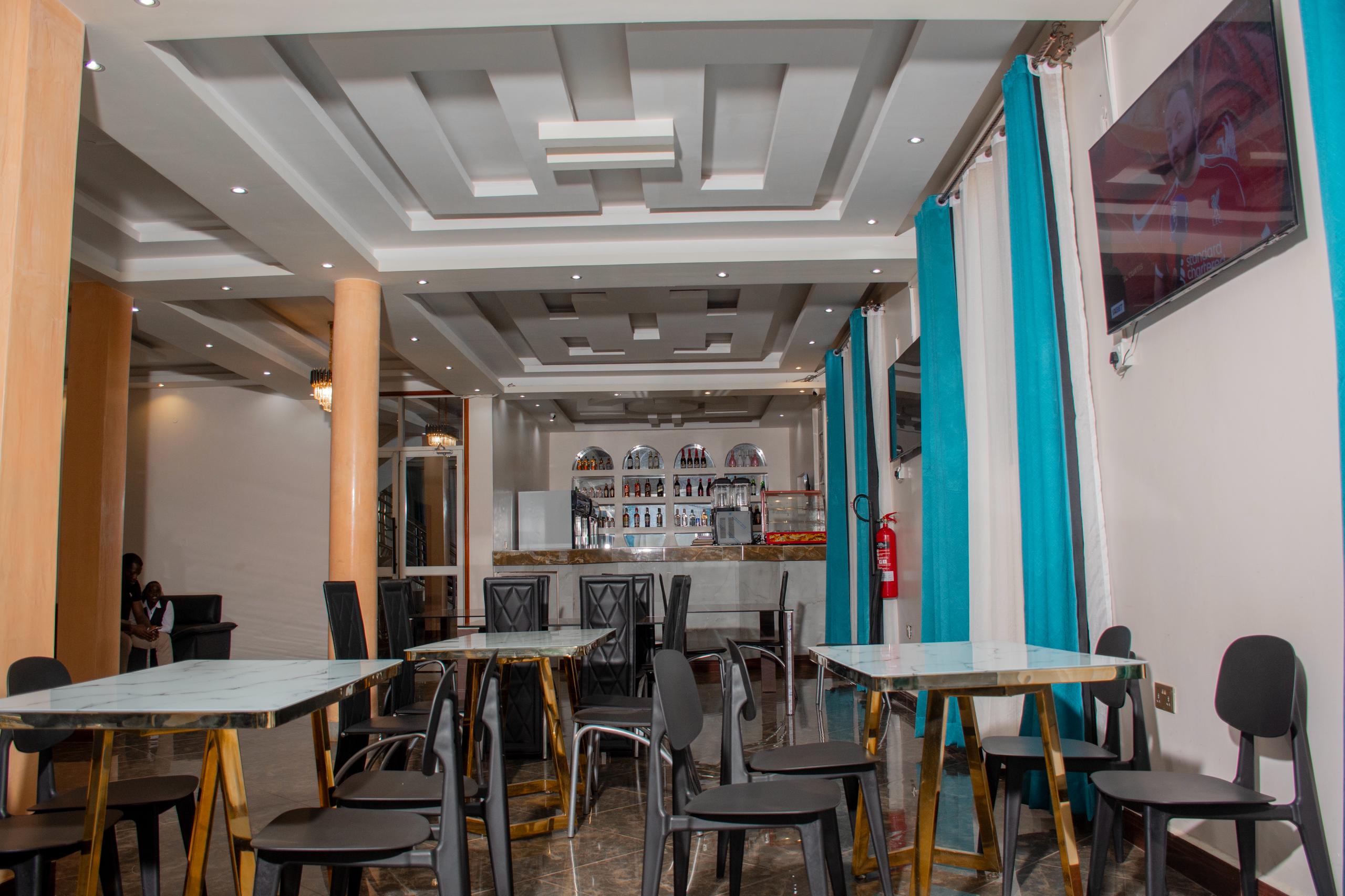 Aerial view of hotel gardens